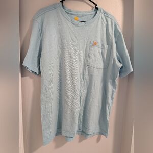 Carhartt Men's Sky Blue Relaxed Fit Short Sleeve Tee Size M